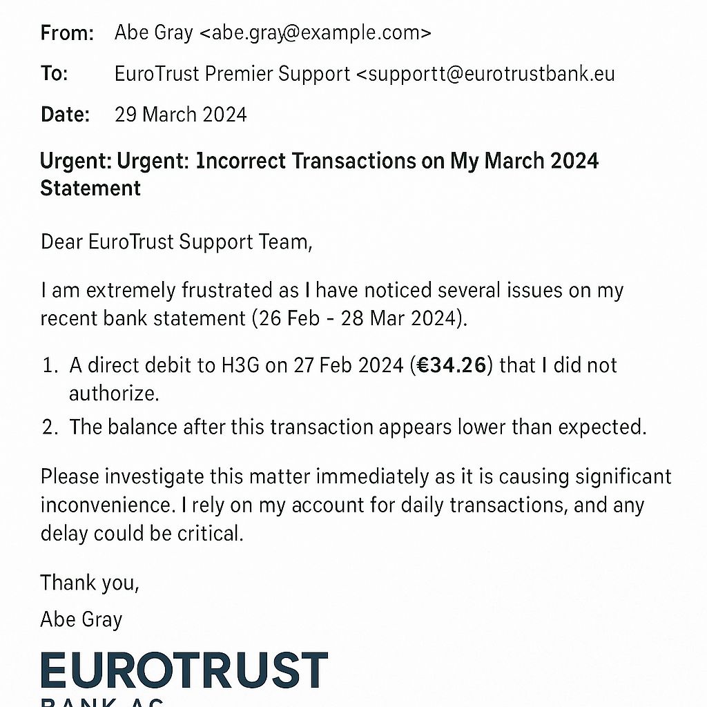 Email Classification document example