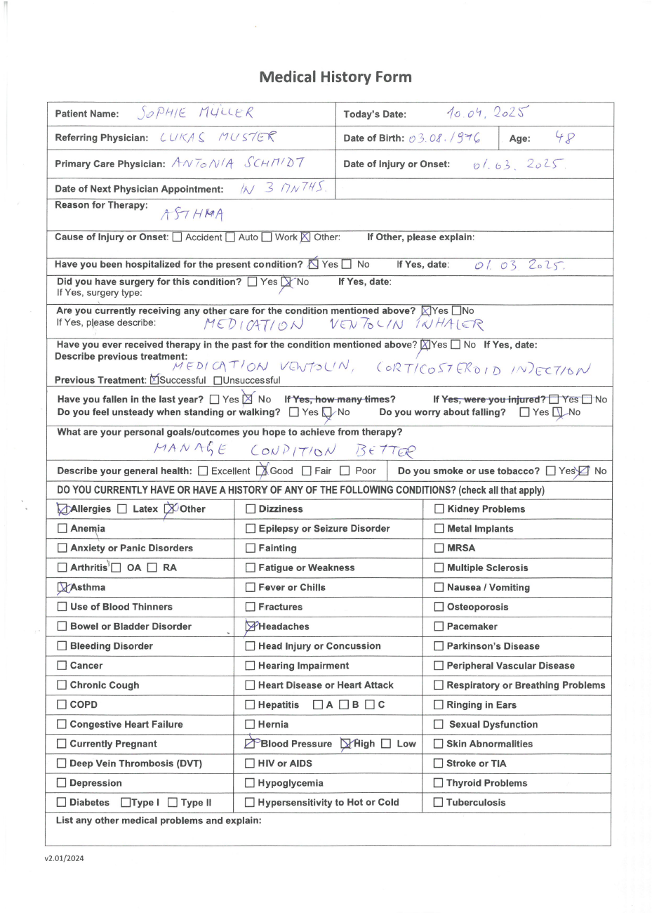 Forms Data Extraction document example