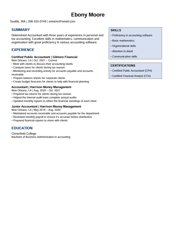 Resume Data Extractor document example